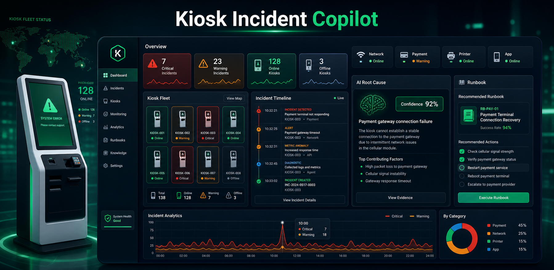 Kiosk Incident Copilot 화면 예시 - 구현중